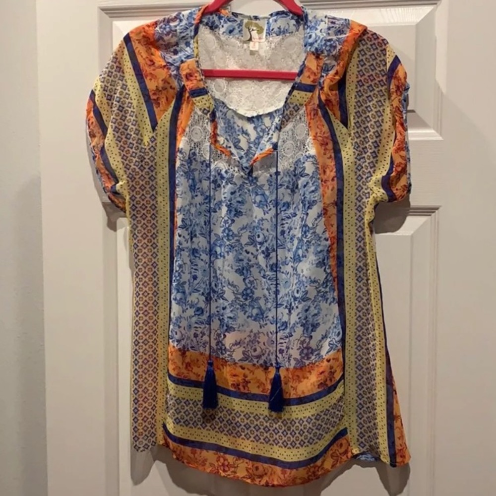 Anthropologie Fig and Flower Boho Tunic